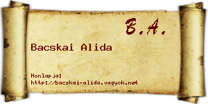 Bacskai Alida névjegykártya